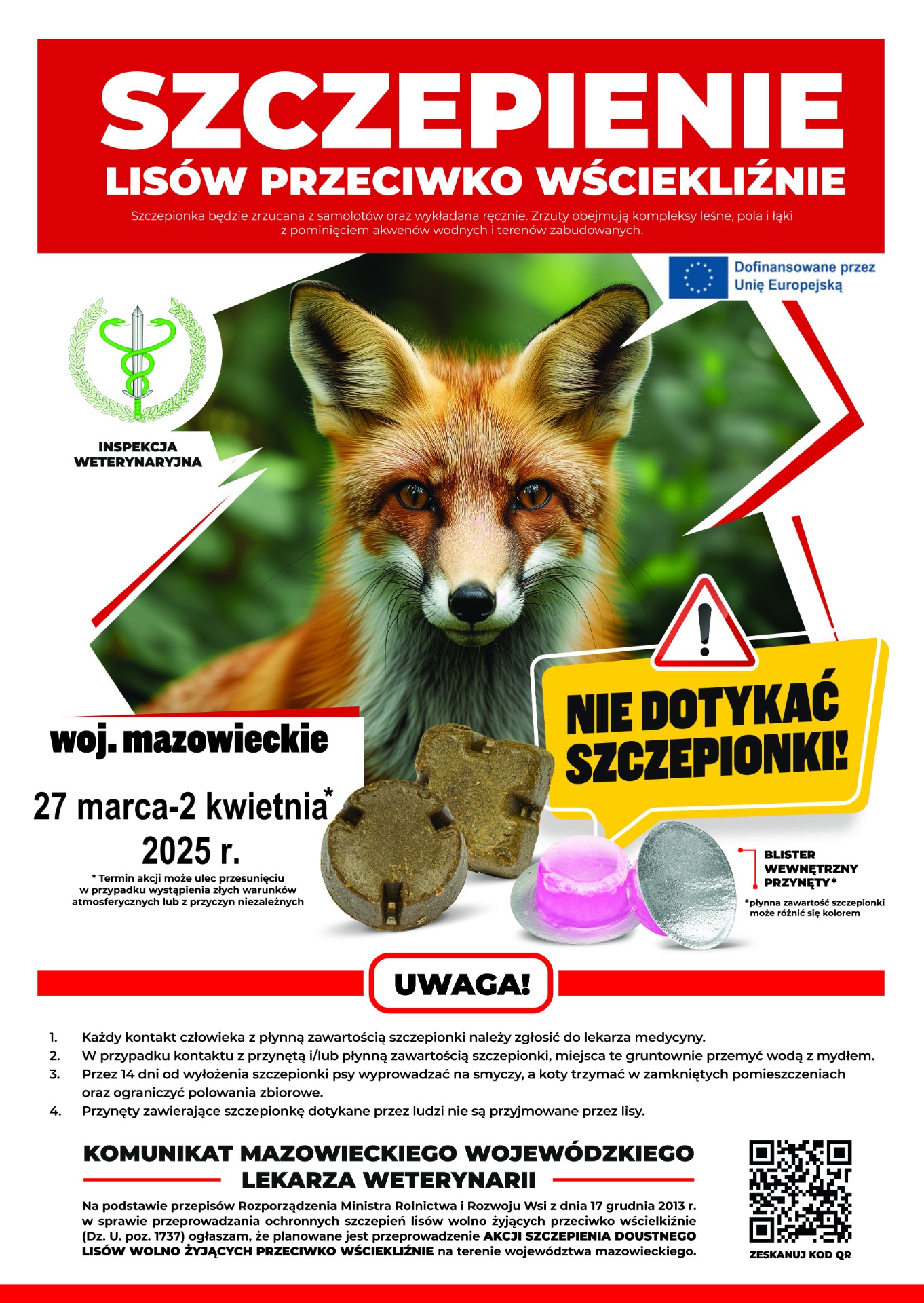 Plakat - szczepienie lisów